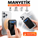 MagSafe Cüzdan Kartlık Güçlü Manyetik Standlı Telefon Kartlığı iPhone Uyumlu Deri Cüzdan - Görsel 7