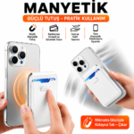 MagSafe Cüzdan Kartlık Güçlü Manyetik Standlı Telefon Kartlığı iPhone Uyumlu Deri Cüzdan - Görsel 2