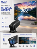 Akıllı Mini Projektör Ev Sinema Projeksiyon Cihazı 2GB RAM 16GB ROM HY320 - Görsel 4