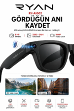 Kameralı Akıllı Güneş Gözlüğü Yapay Zeka Destekli 8MP Kameralı Anlık Çeviri Bluetooth Sesli Asistan Fotoğraf Video RY-AIG02 - Görsel 7