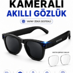 Kameralı Akıllı Güneş Gözlüğü Yapay Zeka Destekli Anlık Çeviri Bluetooth Sesli Asistan Fotoğraf Video RY-AIG01