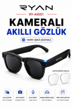 Kameralı Akıllı Güneş Gözlüğü Yapay Zeka Destekli Anlık Çeviri Bluetooth Sesli Asistan Fotoğraf Video RY-AIG01