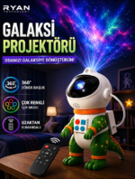 Gece Lambası Yıldız Projektör Astronot Işıklı Galaksi Samanyolu Projeksiyon Kumandalı - Görsel 2