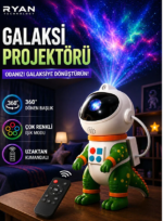 Gece Lambası Yıldız Projektör Astronot Işıklı Galaksi Samanyolu Projeksiyon Kumandalı