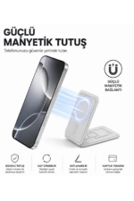 MagSafe Cüzdan Kartlık Güçlü Manyetik Standlı Telefon Kartlığı iPhone Uyumlu Deri Cüzdan - Görsel 4