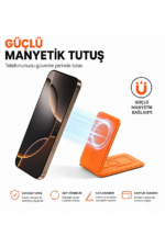 MagSafe Cüzdan Kartlık Güçlü Manyetik Standlı Telefon Kartlığı iPhone Uyumlu Deri Cüzdan - Görsel 4