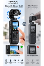 4K Vlog Kamera Dokunmatik Ekranlı 330° Otomatik Dönen Başlık WiFi Akıllı Yüz Takipli - Görsel 4