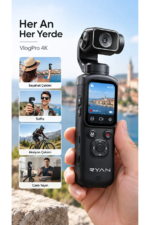 4K Vlog Kamera Dokunmatik Ekranlı 330° Otomatik Dönen Başlık WiFi Akıllı Yüz Takipli - Görsel 2